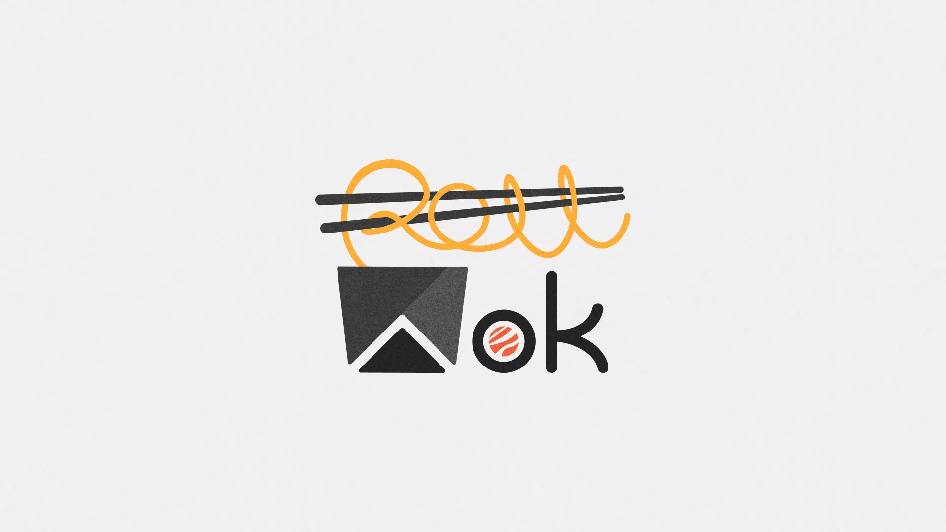 Разработка логотипа суши-бара «Roll Wok Club» в Любани